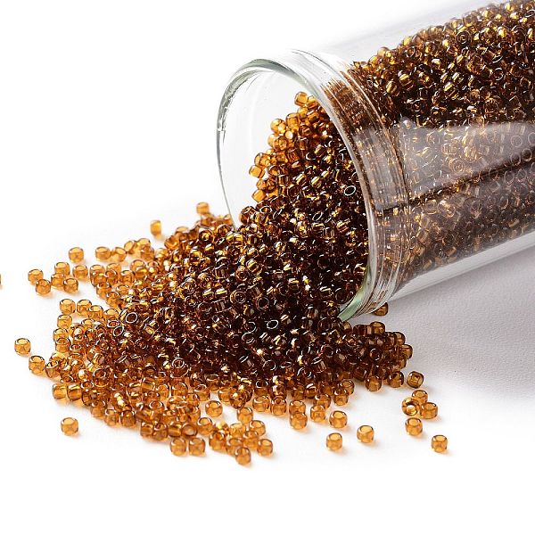 

PandaHall TOHO Round Seed Beads, Japanese Seed Beads, (941) Transparent Smoked Topaz, 15/0, 1.5mm, Hole: 0.7mm, about 3000pcs/10g Glass..., Brown