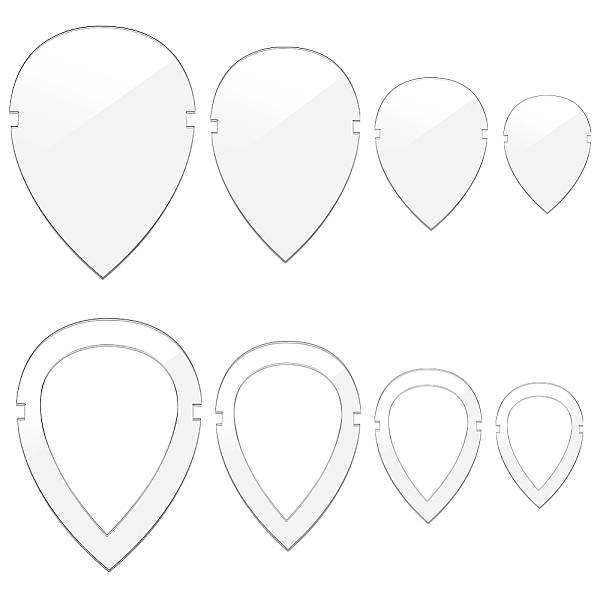 

PandaHall AHANDMAKER 8 Pcs Macrame Cutting Molds, Acrylic Macrame Leaf Template, Teardrop Feather Macrame Fringe Trimming Tool for DIY..., White