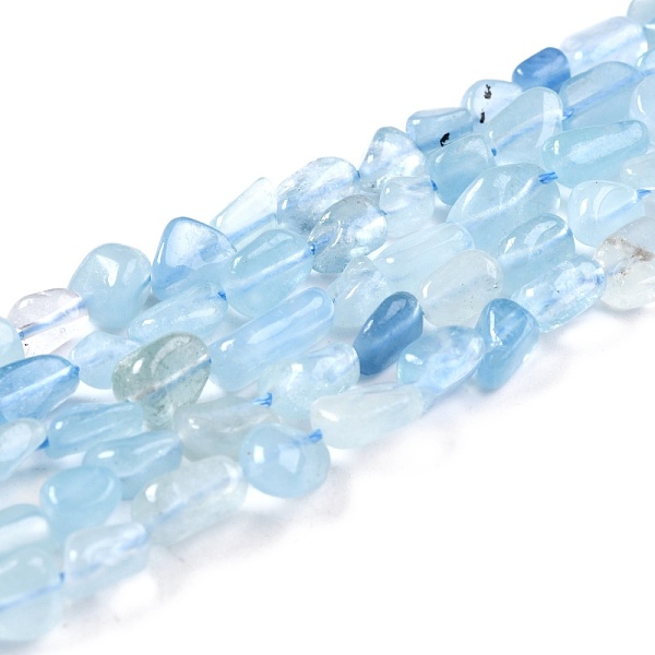 

PandaHall Natural Aquamarine Beads Strands, Nuggets, Tumbled Stone, Grade A, 5~8.5x5.5~7x3.5~4mm, Hole: 0.7mm, about 64pcs/strand, 16.34...