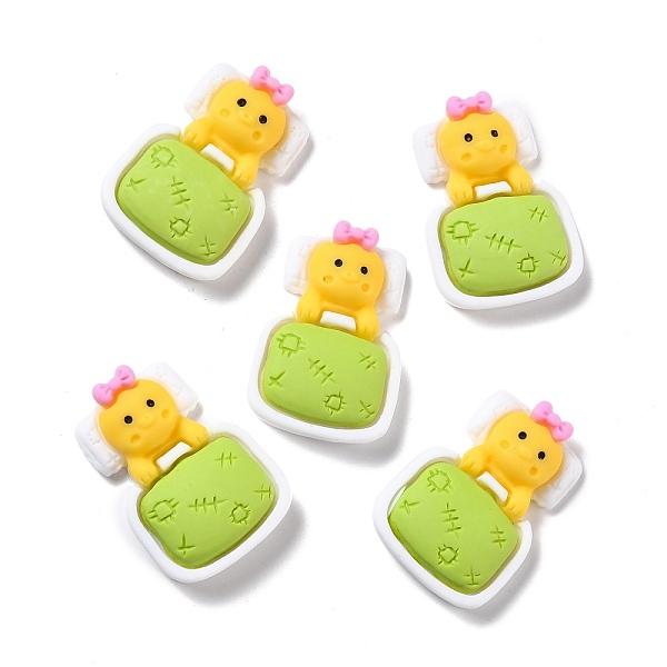 

PandaHall Opaque Resin Cabochons, Sleeping Chick, Green Yellow, 26.5x18x6.5mm Resin Other Animal