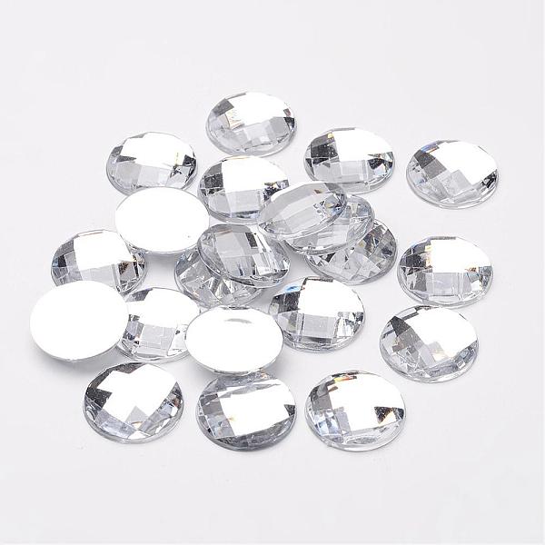 

PandaHall Acrylic Rhinestone Cabochons, Flat Back, Faceted, Half Round, Clear, 18x6mm, about 200pcs/bag Acrylic Rhinestone Half Round Clear