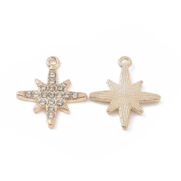

PandaHall Alloy Crystal Rhinestone Pendants, Crown Charms, Light Gold, 21.5x18.5x2mm, Hole: 1.5mm Alloy+Rhinestone Star Clear