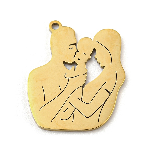 

PandaHall Mother's Day 201 Stainless Steel Pendants, Family Charm, Golden, 20x17x1mm, Hole: 1.2mm, 5pcs/bag 201 Stainless Steel Human