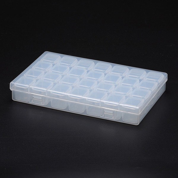 

PandaHall Polypropylene Plastic Bead Storage Containers, Removable, 28 Compartments, Rectangle, Clear, 175x108x26mm Plastic Rectangle Clear