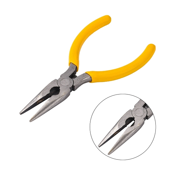 

PandaHall Jewelry Pliers, #50 Steel(High Carbon Steel) Wire Cutter Pliers, Gunmetal, Yellow, 135x55mm Carbon Steel Yellow