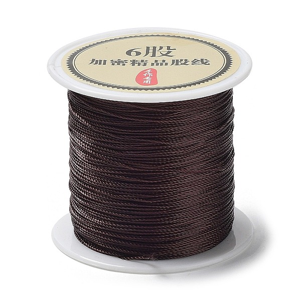 

PandaHall 6-Ply Round Nylon Thread, with Spool, Coffee, 0.4mm, about 54.68 Yards(50m)/Roll Nylon Brown