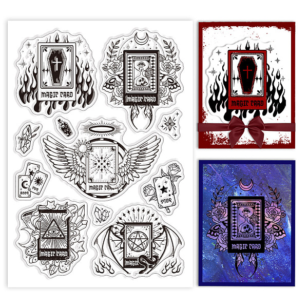 

PandaHall Custom PVC Plastic Clear Stamps, for DIY Scrapbooking, Photo Album Decorative, Cards Making, Tarot, 160x110x3mm Plastic Tarot...