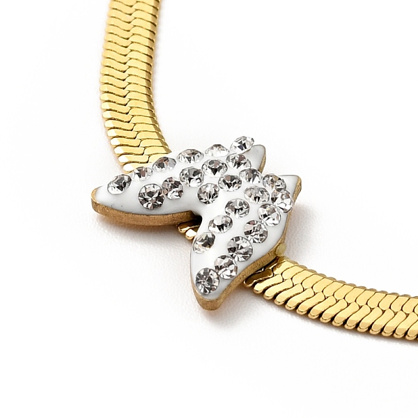 

PandaHall Crystal Rhinestone Butterfly Pendant Necklace with Herringbone Chains, Vacuum Plating 304 Stainless Steel Jewelry for Women...