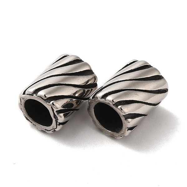 

PandaHall 304 Stainless Steel European Beads, Large Hole Beads, Column, Antique Silver, 12x9mm, Hole: 6mm 304 Stainless Steel Column