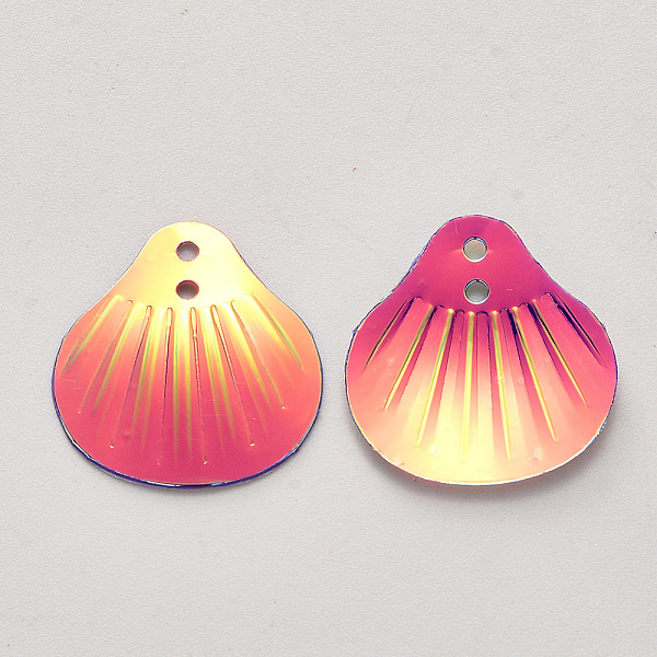 

PandaHall Ornament Accessories, PVC Plastic Paillette/Sequins Beads, Shell/Scallop Shape, Colorful, 19x18x2mm, Hole: 1.4mm, about...