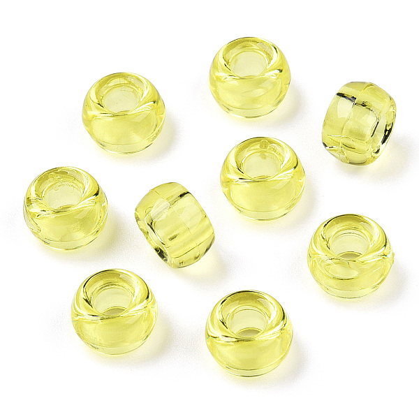 

PandaHall Transparent Plastic Beads, Barrel, Yellow, 9x6mm, Hole: 3.8mm, about 1950pcs/500g Plastic Barrel Yellow