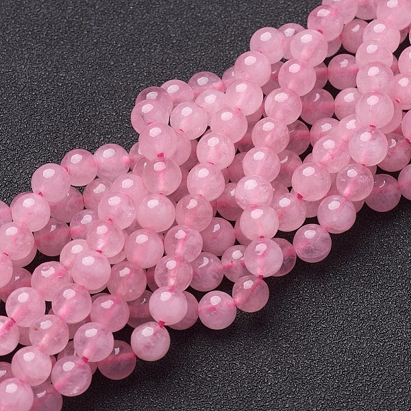 

PandaHall Natural Rose Quartz Beads Strands, Round, 6mm, Hole: 0.8mm, about 65pcs/strand, 15~16 inch Rose Quartz Round Pink
