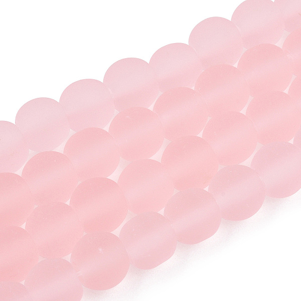 

PandaHall Transparent Glass Beads Strands, Frosted, Round, Pink, 6~6.5mm, Hole: 1.4mm, about 67~70pcs/strand, 14.76 inch~15.16 inch...