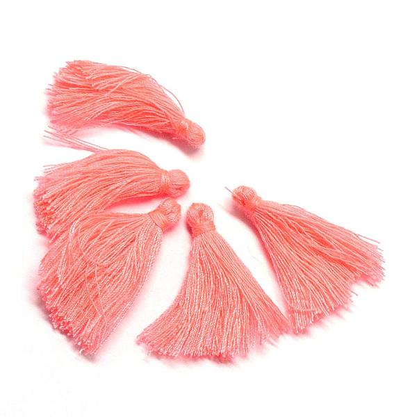 

PandaHall Handmade Polycotton(Polyester Cotton) Tassel Decorations, Pendant Decorations, Dark Salmon, 29~35mm Polycotton Red