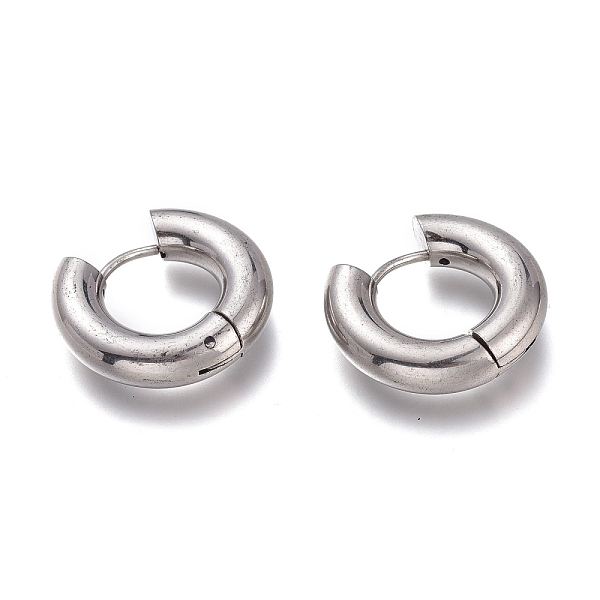 

PandaHall 201 Stainless Steel Huggie Hoop Earrings, with 304 Stainless Steel Pin, Hypoallergenic Earrings, Ring, Stainless Steel Color...