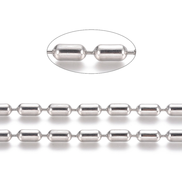 

PandaHall 304 Stainless Steel Ball Chains, Stainless Steel Color, Column: 12x6mm 304 Stainless Steel
