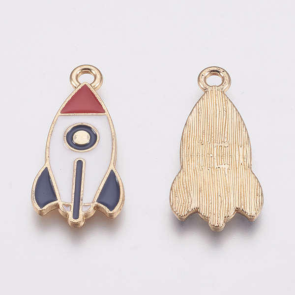 

PandaHall Zinc Alloy Enamel Pendants, Rocket, Golden, Colorful, 27.5x13x1.2mm, Hole: 2mm Alloy+Enamel Others