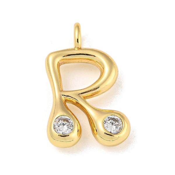 

PandaHall Rack Plating Brass Micro Pave Cubic Zirconia Pendants, Cadmium Free & Lead Free, Long-Lasting Plated, Real 18K Gold Plated, Letter..., Clear