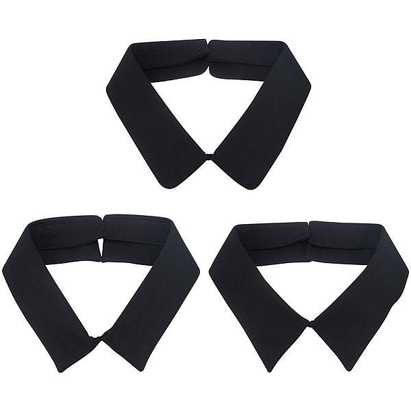

PandaHall Detachable Bowknot False Collar, Floral Lace Ruffle Layered Cuffs Detachable False Sleeves Polyester Black