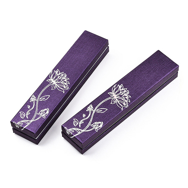 

PandaHall Cardboard Jewelry Set Boxes, Flower of Life Printed Outside and Black Sponge Inside, Rectangle, Purple, 22.4x4.9x3.4cm Paper...