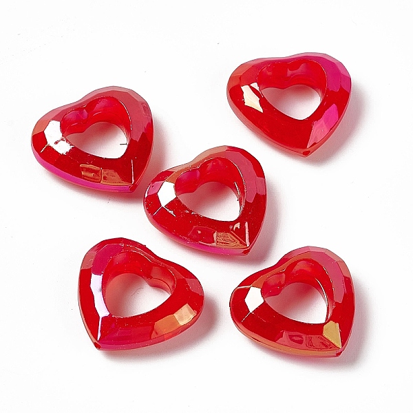 

PandaHall UV Plating Rainbow Iridescent Acrylic Bead Frames, Faceted Heart, Red, 24x26x9mm, Hole: 1.5mm, Inner Diameter: 13x13mm Acrylic...
