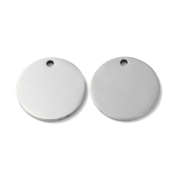 PandaHall 304 Stainless Steel Pendants, Stamping Blank Tag, Flat Round Charm, Stainless Steel Color, 17x1.3mm, Hole: 1.6mm 304 Stainless...