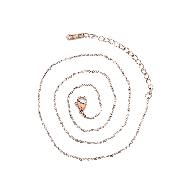 

PandaHall 304 Stainless Steel Cable Chains Necklace for Men Women, Rose Gold, Wide: 1.2mm, 15.75 inch(40cm) 304 Stainless Steel