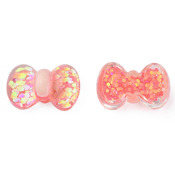 

PandaHall Transparent Epoxy Resin Cabochons, with Paillettes, Bowknot, Salmon, 14.5x22x9mm Epoxy Resin Bowknot Red
