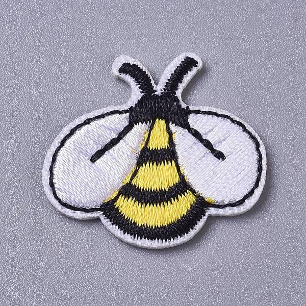 

PandaHall Computerized Embroidery Cloth Iron on/Sew on Patches, Costume Accessories, Appliques, Bees, Yellow, 25.5x28.5x1.5mm Cloth Bees...