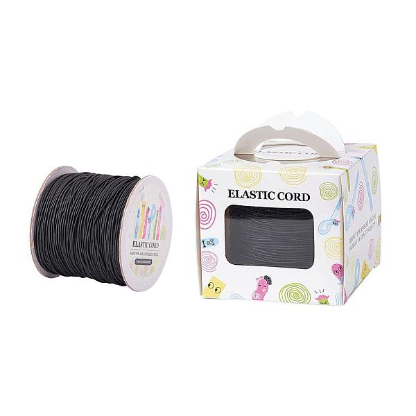 

PandaHall Elastic Cord, with Nylon Outside and Rubber Inside, Round, Black, 1mm, 109.36yards/roll(100m/roll) Elastic Fibre Round Black