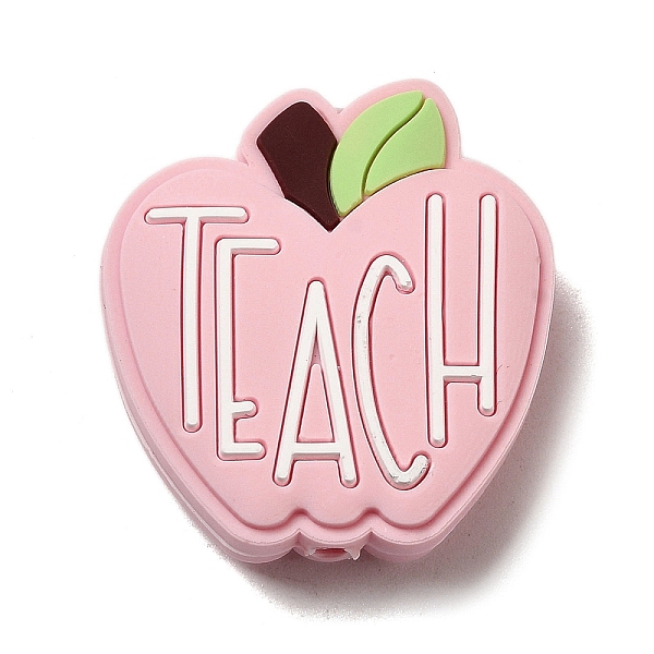 教師の日のリンゴと単語を教えるシリコーン焦点ビーズ