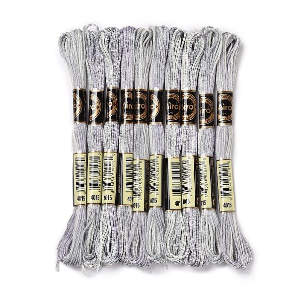 

PandaHall 10 Skeins 6-Ply Polyester Embroidery Floss, Cross Stitch Threads, Segment Dyed, Gainsboro, 0.5mm, about 8.75 Yards(8m)/skein..., Gray