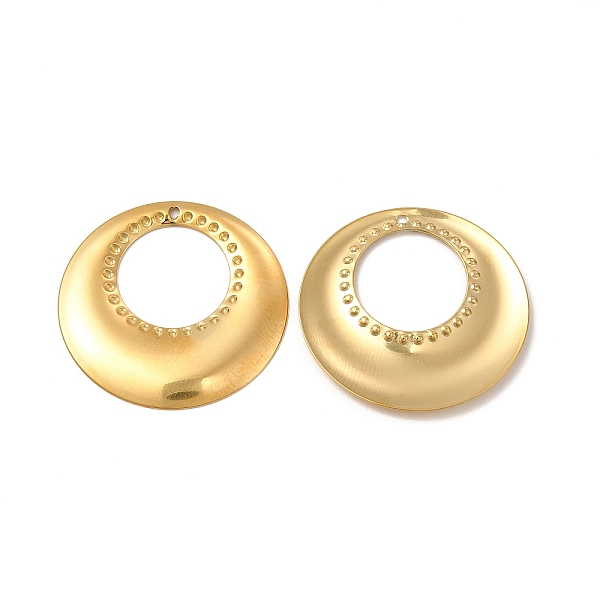 

PandaHall Ion Plating(IP) 304 Stainless Steel Pendants, Donut Charm, Real 18K Gold Plated, 32x22x2mm, Hole: 1.4mm 304 Stainless Steel Donut