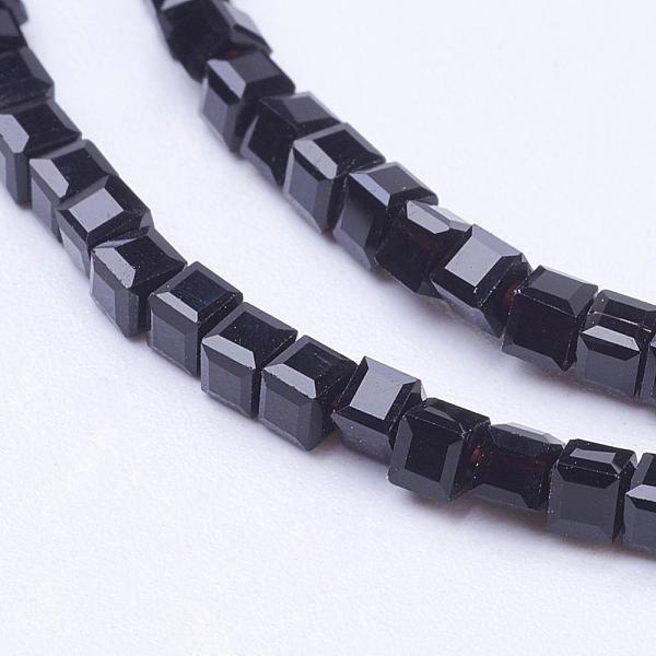 

PandaHall Cube Shaped Crystal Glass Beads Strands, Faceted, Black, 2x2x2mm, Hole: 1mm, about 101pcs/strand, 9 inch Glass Cube Black