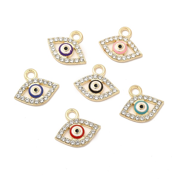 

PandaHall Alloy Rhinestone Enamel Pendants, Horse Eye Charms with Mixed Color Enamel, Golden, 14x16.5x2.5mm, Hole: 2.5mm Alloy..., Multicolor