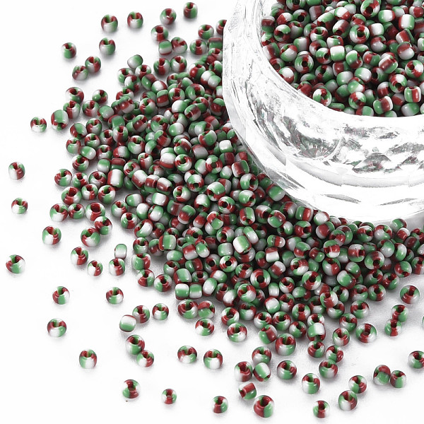 

PandaHall 12/0 Opaque Glass Seed Beads, Opaque Colours Seep, Round Hole, Flat Round, FireBrick, 2~2.5x1.5~2mm, Hole: 0.7mm, about 450g/Pound..., Red