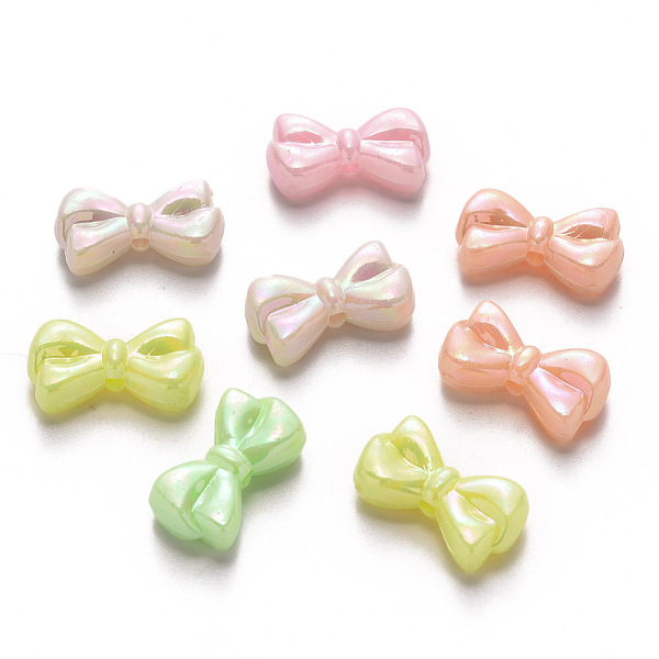 

PandaHall Opaque Acrylic Beads, AB Color Plated, Bowknot, Mixed Color, 10x18x5.5mm, Hole: 1.8mm, about 890pcs/500g Acrylic Bowknot..., Multicolor