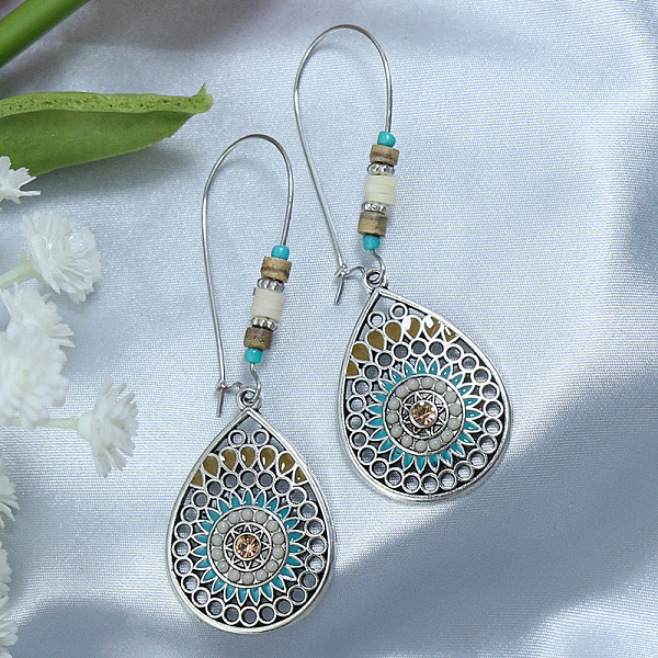 

PandaHall Elegant and Stylish Turquoise Earrings with Unique Personality Charm Acrylic Teardrop