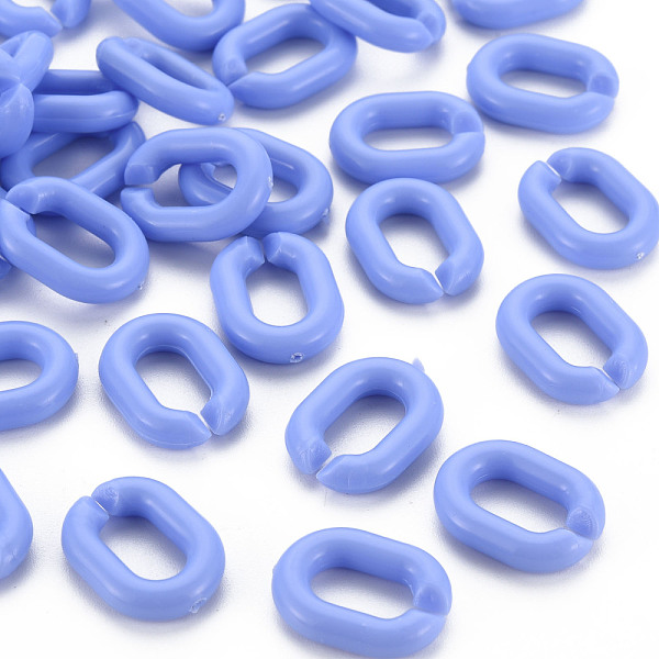 

PandaHall Opaque Acrylic Linking Rings, Quick Link Connectors, For Jewelry Chains Making, Frosted, Oval, Cornflower Blue, 19.5x15x5mm, Inner...