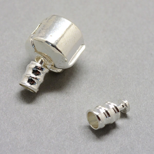 

PandaHall Alloy European Clip Clasps, Silver Color Plated, about 14x9mm, Hole: 2mm Alloy Others Silver