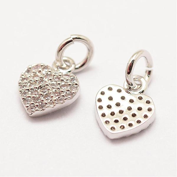 

PandaHall Brass Micro Pave Grade AAA Cubic Zirconia Charms, Long-Lasting Plated, Heart, Cadmium Free & Nickel Free & Lead Free, Real...