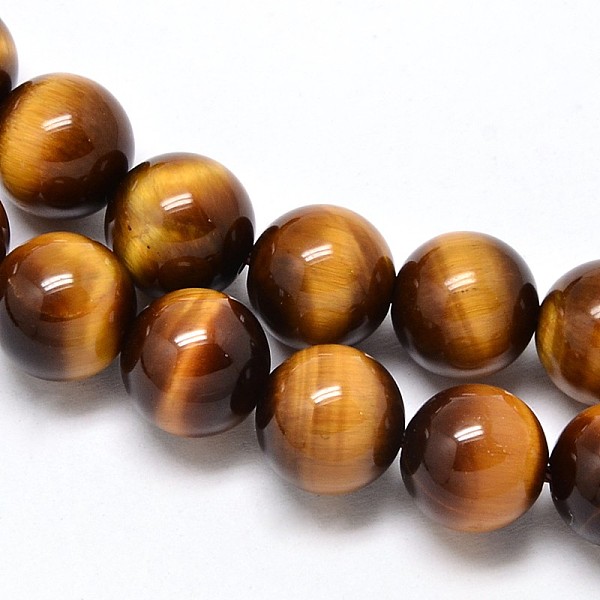 

PandaHall Natural Tiger Eye Beads Strands, Grade AAA, Round, 12mm, Hole: 1mm, about 33pcs/strand, 15.7 inch Tiger Eye Round