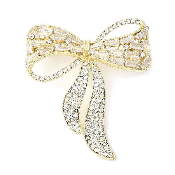 Bowknot Alloy Rhinestone Brooches for Backpack Clothes