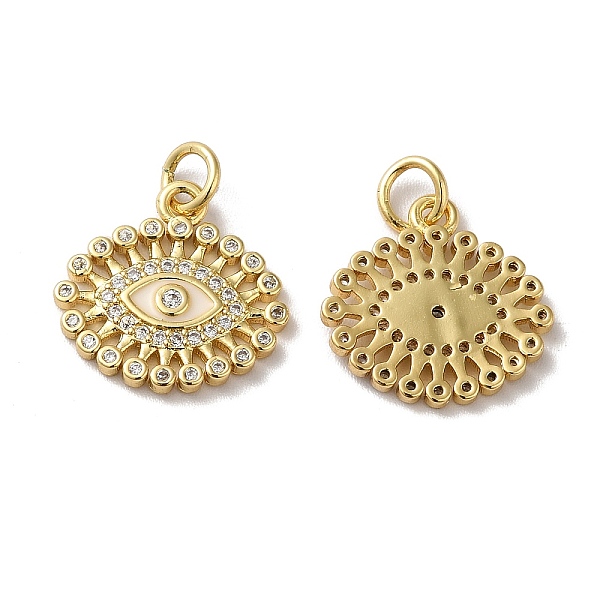 

PandaHall Rack Plating Brass Micro Pave Clear Cubic Zirconia Pendants, with Enamel & Jump Ring, Long-Lasting Plated, Lead Free & Cadmium..., White