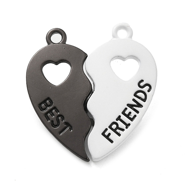 

PandaHall Spray Painted Alloy Magnetic Clasps, Heart with Word, Black, WhiteSmoke, 27.5x25.5x6.5mm, Hole: 1.8mm Alloy Heart White