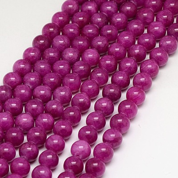 

PandaHall Natural Yellow Jade Beads Strands, Dyed, Round, Medium Violet Red, 6mm, Hole: 1mm, about 70pcs/strand, 15.75 inch Yellow Jade...