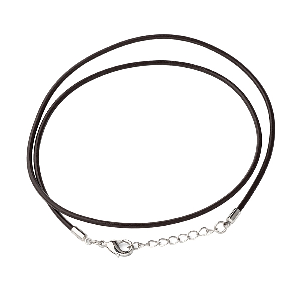 

PandaHall Leather Cord Necklace Making, with Zinc Alloy Lobster Claw Clasps and Brass Findings, Nickel Free, Platinum Metal Color, Coconut..., Brown