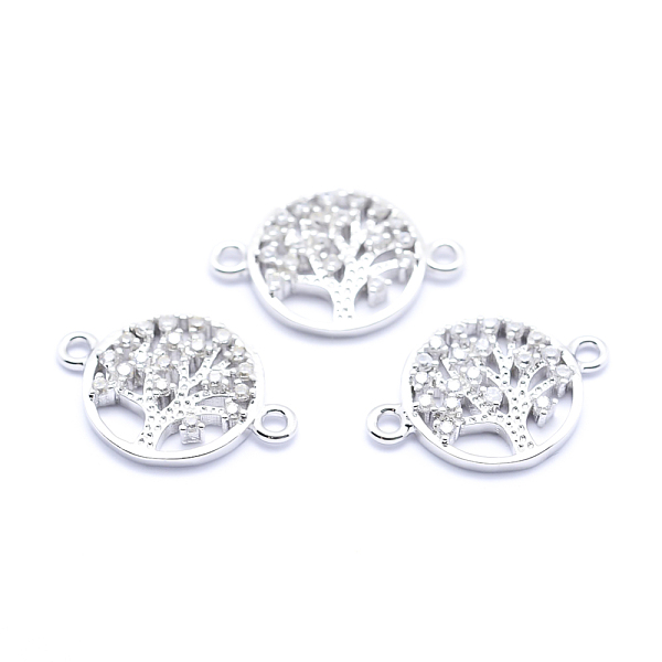 

PandaHall Brass Micro Pave Cubic Zirconia Links, Clear, Flat Round with Tree of Life, Platinum, 12.5x18x2mm, Hole: 1mm Brass+Cubic Zirconia...