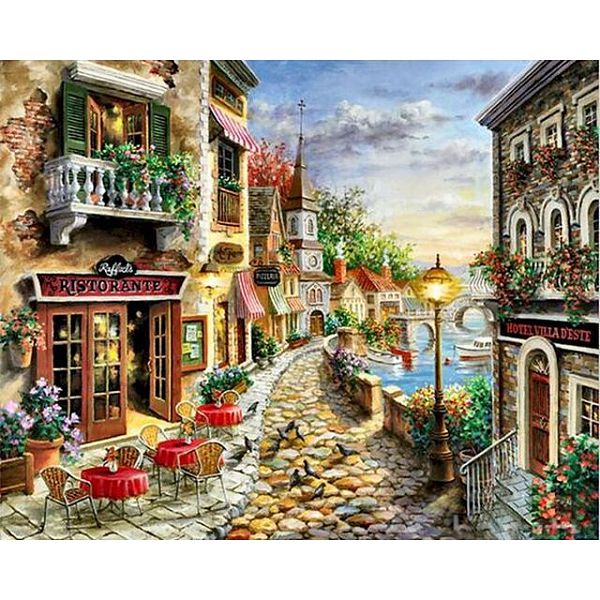 

PandaHall DIY Scenery Theme Diamond Painting Kits, Including Canvas, Resin Rhinestones, Diamond Sticky Pen, Tray Plate and Glue Clay...