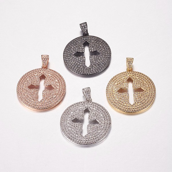 Pendentifs Plaqué Laiton Durable Avec Zircone Cubique De Micro Pave